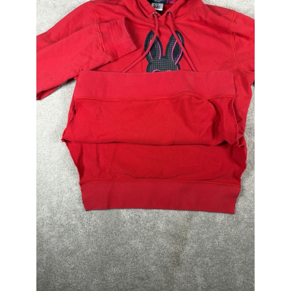 Psycho Bunny Mens M Hoodie Neon Bunny Skull Logo Hooded Sweatshirt *side Slits* - Picture 6 of 13